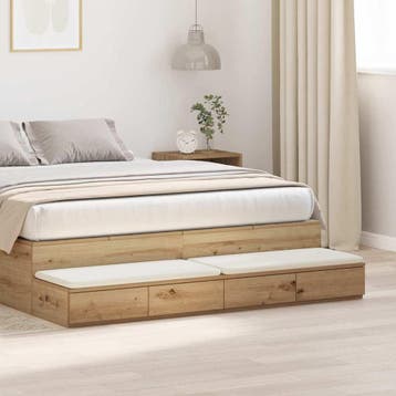 vidaXL Bedlades Artisan Eiken 160 x 36,5 x 16,5 cm Bewerkt, Verzenden, Nieuw, Hout, Minder dan 45 cm