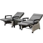 Dallas lounge balkonset 3 delig verstelbare rugleuning en, Ophalen of Verzenden, Nieuw, Wicker