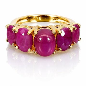 925 zilver verguld - robijn - Ring