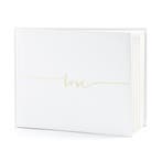 Gastenboek/receptieboek Love - Bruiloft - wit/goud - 24 x .., Ophalen of Verzenden, Nieuw