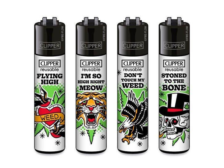 Clipper aansteker -420 TATTOO #2- CP11 (4 stuks), Verzamelen, Rookartikelen, Aanstekers en Luciferdoosjes, Nieuw, Verzenden