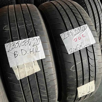 2 x Bridgestone Dueler HL 235-55-20 Zomerbanden 6,5mm, Gebruikt, Ophalen of Verzenden, 235 mm, Band(en)