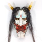 Grote vintage Japanse Noh-mask - Shinja (Slangen-demon) -