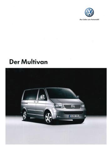 2005 VOLKSWAGEN MULTIVAN BROCHURE DUITS, Nieuw, Volkswagen, Author