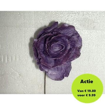 Foamroos Sophie Sparkling Purple 15 cm Doos 12 stuks, Ophalen of Verzenden, Nieuw