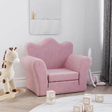 vidaXL Kinderslaapbank zacht pluche roze, Verzenden, Nieuw