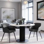 Eetkamerstoel Marilyn, koordlook, gestoffeerd - antraciet /, Verzenden, Nieuw