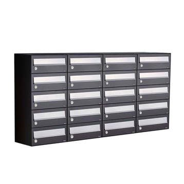 Brievenbusunit Hive set wand 4-breed, 5-hoog - zwart, Verzenden, Nieuw