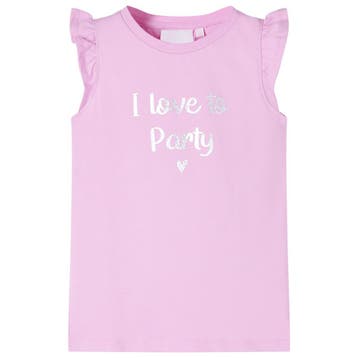 vidaXL Kindershirt met ruches aan de mouwen 116 lila, Verzenden, Nieuw