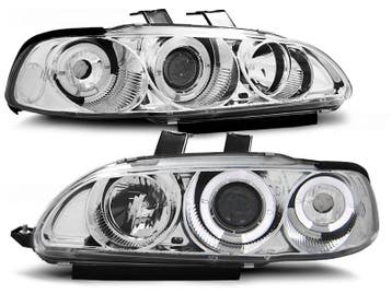 Koplampen Honda Civic 92-95 4 deurs Angel Eyes chroom, Ophalen of Verzenden, Nieuw