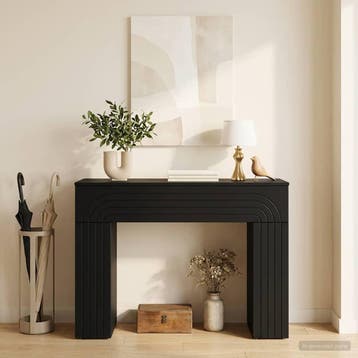 vidaXL Salontafel Zwart 102 x 35 x 75 cm Bewerkt hout, Minder dan 50 cm, Verzenden, Vierkant, Nieuw