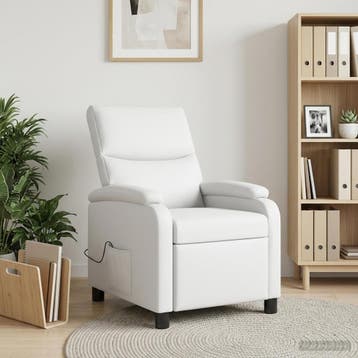 vidaXL Massage Recliner Wit Kunstleer, Huis en Inrichting, Verzenden, Nieuw