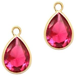 1 x DQ facethanger druppel Indian Pink - crystal-gold 7x1..., Ophalen of Verzenden, Nieuw, Kraal