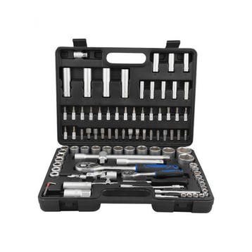 Doppendoos 94-delig – 1/4” & 1/2” Doppenset – met Koffer, Ophalen of Verzenden, Nieuw