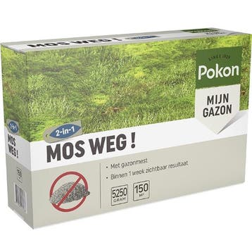 Mosverwijderaar gazon | Pokon | 150 m² (Korrels, 5250 gram), Verzenden, Nieuw