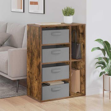vidaXL Dressoir Gerookt eiken 60 x 33,5 x 84 cm, Verzenden, Nieuw, 50 tot 100 cm, 25 tot 50 cm