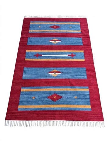 Vlakgeweven tapijt - Loper - 180 cm - 120 cm - Veelkleurige