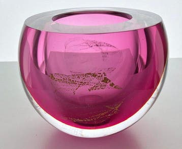 George Broft - sculptuur, “ PINK “ Unique - 14 cm - Glas