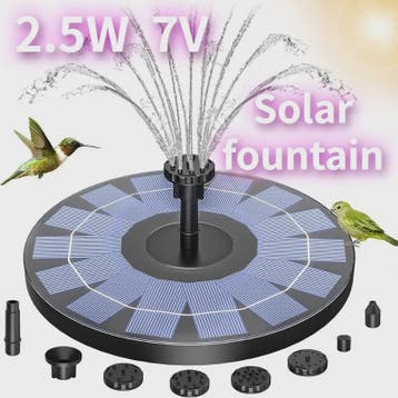 Drijvende Solar Fontein Pomp Kit met 6 Sproeiers - Tuindecor, Verzenden, Nieuw