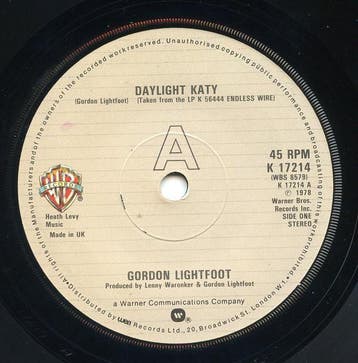 Single vinyl / 7 inch - Gordon Lightfoot - Daylight Katy, Verzenden, Zo goed als nieuw, 7 inch, Rock en Metal