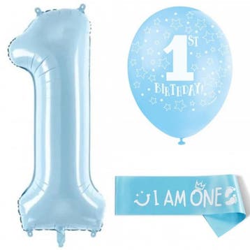 Eerste verjaardag kleding en decoratie set zilver, blauw en, Verzenden, Nieuw, Sweet-One, Setje