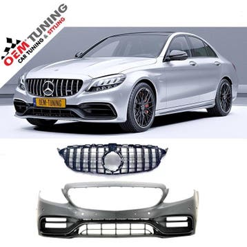 C63 AMG Voorbumper voor C klasse modellen W205 S205 A205, Auto-onderdelen, Carrosserie en Plaatwerk, Voor, Mercedes-Benz, Nieuw