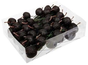 Glitterappels Zwart 25–35 mm doos 48 stuks, Ophalen of Verzenden, Nieuw