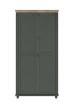 Kledingkast Elvas - Donkergroen - 2-Deurs, Huis en Inrichting, Kasten | Kledingkasten, Verzenden, Nieuw