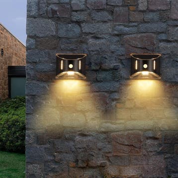 Solar wandlamp Glare - Downlight met bewegingssensor - Zwart, Zonne-energie, Verzenden, Wandlamp, Led