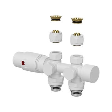 Belrad thermostatisch onderblok mat wit recht/haaks set, Verzenden, Nieuw, Thermostaat