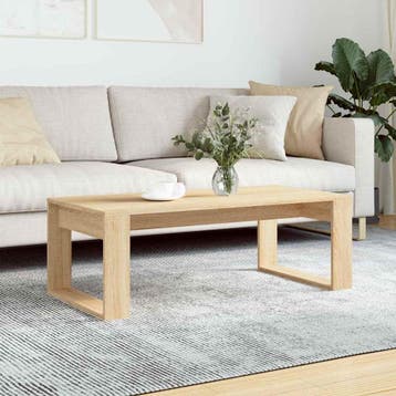 vidaXL Salontafel 102x50x35 cm bewerkt hout sonoma, 100 tot 150 cm, Verzenden, Nieuw, 50 tot 100 cm