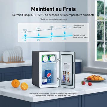 2dekans | AstroAI Mini Koelkast Warm/Koud 6L 8 Blikjes CA/CC, Witgoed en Apparatuur, Ophalen of Verzenden, Zo goed als nieuw