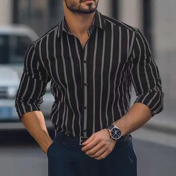Herenshirt met Verticale Strepen - Stijlvol en Comfortabel C, Kleding | Heren, Verzenden, Nieuw