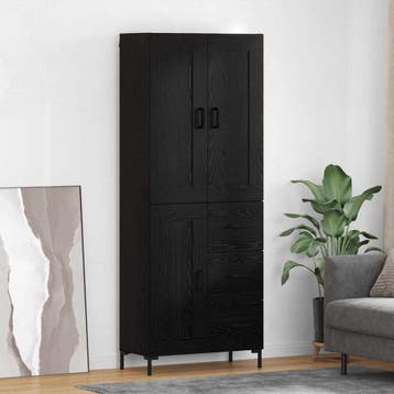vidaXL buffetkast 2 st Zwart Eiken 69,5 x 34 x 180 cm, Huis en Inrichting, Kasten | Buffetkasten, Minder dan 50 cm, Verzenden