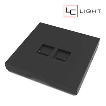 LC-LIGHT | 2x NETWERKAANSLUITING | ZWART, Nieuw