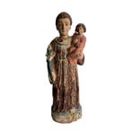 Figuur - Saint Anthony of Padua with child - 36 cm - Hout