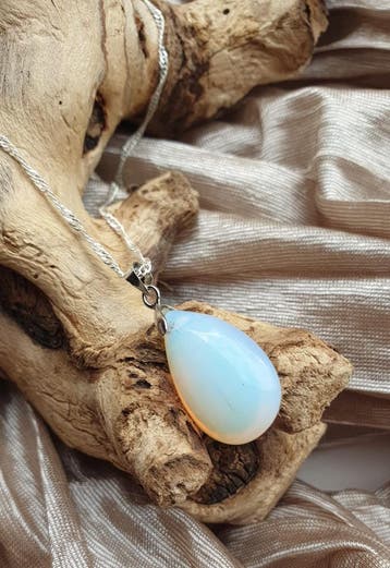 Ketting van staal en Opaal hanger, Nieuw