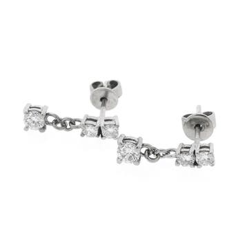 9 karaat oorstekers met diamanten 0,94 ct. (Oorbellen), Sieraden, Tassen en Uiterlijk, Oorbellen, Gebruikt, Wit, Ophalen of Verzenden