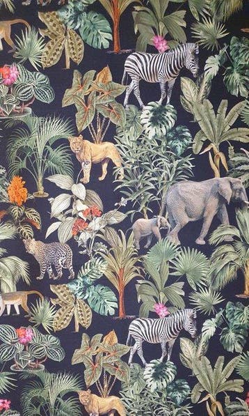 Exclusieve Boheemse stof met zwarte achtergrond -Artmaison