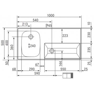 RVS / Inox spoeltapblad ST-BB100-1, Ophalen of Verzenden
