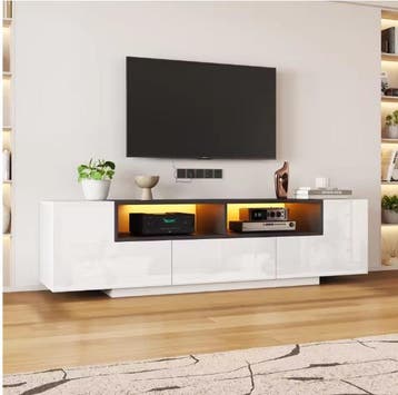 TV-Lowboard Hoogglans Wit met LED Verlichting 180 x 40 x 48, Verzenden, Nieuw