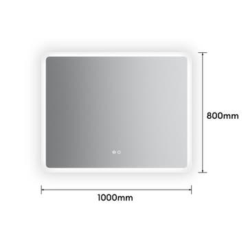 Badkamerspiegel met LED en verwarming - Rechthoek - 100x80cm, Doe-het-zelf en Verbouw, Sanitair, Verzenden, Nieuw