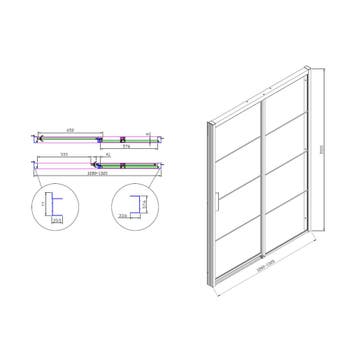 Douchedeur Boss & Wessing Black Edition Frame Softclose, Ophalen of Verzenden, Nieuw