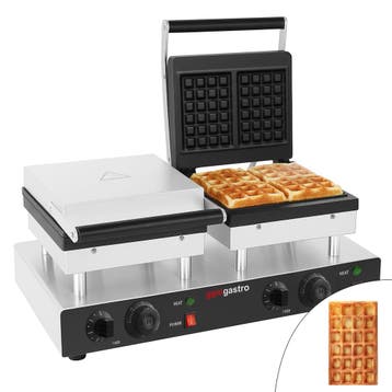 GGM Gastro | Wafelijzer - Dubbel - Mechanisch - 4kW - |, Verzenden, Nieuw in verpakking, Overige typen