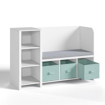 Kinderrek Høylandet met zitbank 76x112x40 cm wit en mintgroe, Verzenden, Nieuw