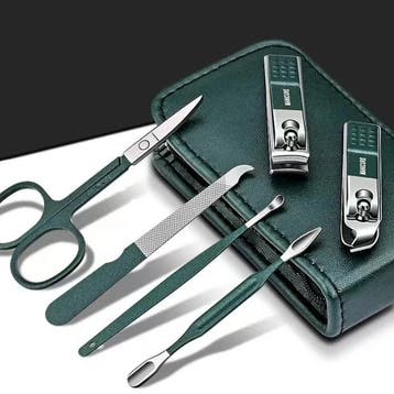 Nagelknipper Set 6-delig RVS – Manicure Pedicure met Etui, Verzenden, Nieuw