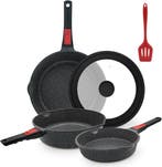 Braadpannen set zwart | Ovenvast | 36% Korting, Keramische plaat, Pannenset, Ophalen of Verzenden, Nieuw