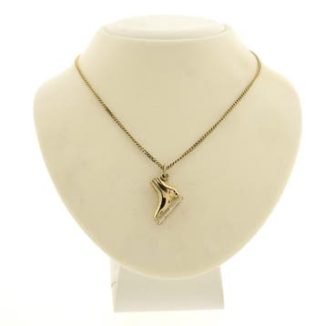 Bicolor gouden hanger van een schaats (Hanger of bedel), Sieraden, Tassen en Uiterlijk, Ophalen of Verzenden, Gebruikt, Goud, Overige merken