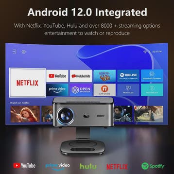 XIWBSY 2026 4K Smart Projector: 40000 Lumens, WiFi6, Bluetoo, Verzenden, Nieuw