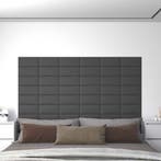 vidaXL Wandhoofdbord 12 pcs Grijs 30 x 15 cm Stof, Huis en Inrichting, Slaapkamer | Bedden, Verzenden, Nieuw, Grijs, Stof